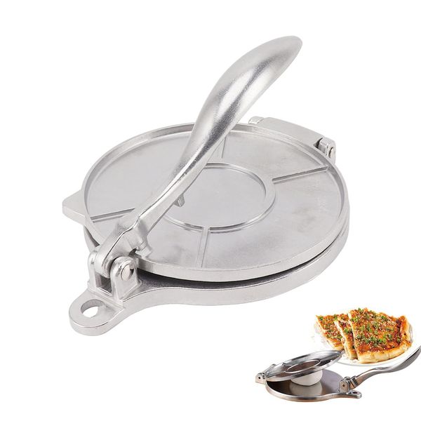 Aluminum Tortilla Maker - Flour & Quesadilla Press, Taco Maker (16cm Silver)