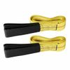 2 Pack 6ft x 2in Nylon Eye&Eye Lifting Sling Straps with Flat Loops 9000LBS