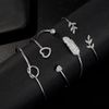Suyi 4Pcs Adjustable Cuff Bracelet Open Wire Bangle Stackable Wrap Bracelet Set for Women Silver5