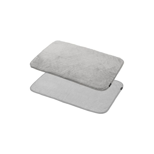 CBJAPAN Carari Bath Mat, Toweling Fabric, Absorbent, Microfiber, 23.6 x 15.7 inches (60 x 40 cm), Gray, Quick Absorption in Fiber Gap, Quick Drying, Reversible Bath Mat, CBJAPAN Carari