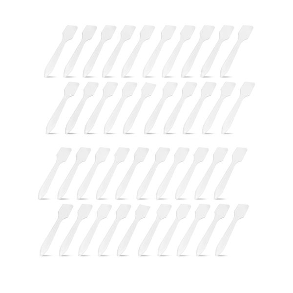 YFFSFDC Disposable Spatula, Cream Spatula, Cosmetic Spoon, DIY, Home Use, Travel Supplies, Cosmetics, 3.2 x 0.6 inches (8.2 x 1.5 cm), Set of 100