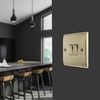 BG Electrical nab42 Double Light Switch, Antique Brass, 2-Way, 20A,16AX, 2 Way
