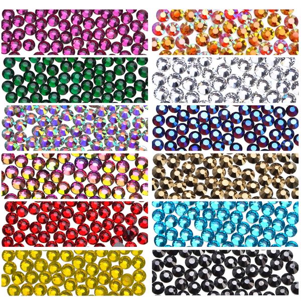 4200Pcs Hotfix Rhinestones Round Shape Flatback Crystal Glass Flatback Nail Art (12 Mixed Colors, 3mm SS10)