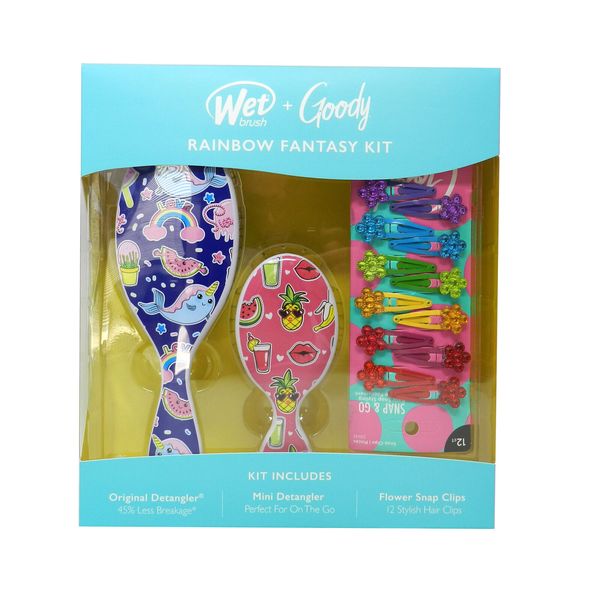 Wet Brush + Goody Rainbow Fantasy Kit Accessory Detangling Bundle