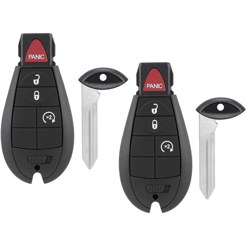 Key Fob Replacement Compatible for Jeep Cherokee 2014 2015 2016 2017 2018 2019 2020 Remote Control Key Replacement GQ4-53T (4A Chip) 68105081 3 Button 433MHz (Pack of 2) (4 Buttons)