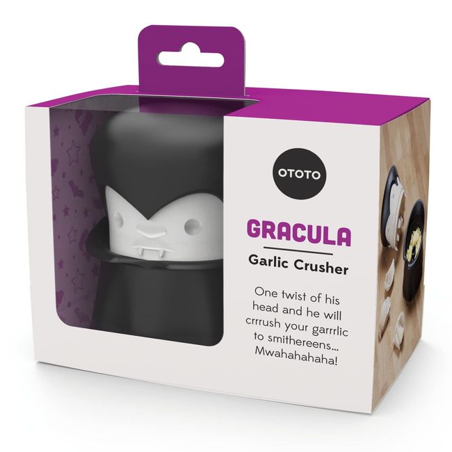 Gracula Garlic Crusher by OTOTO - Garlic Mincer, Works on Herbs, Ginger,  Nuts, Chili - Garlic Grinder, Funny Kitchen Gadgets, Cooking Gifts, Cool