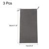 PATIKIL 3 Pcs Microfiber Pouch 30x15cm Grey Soft Storage Drawstring Gift Bag for Glasses Wedding