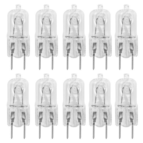 10 Pack-G8 25W 120V Halogen Light Bulbs JCD Type 110v 130v 25 Watt T4 G8 Under Cabinet Puck Lamp 120 Volt Undercabinet Microwave Oven Stove Top Kitchen Appliance Replacement Lighting Bi Pin Clear Lens