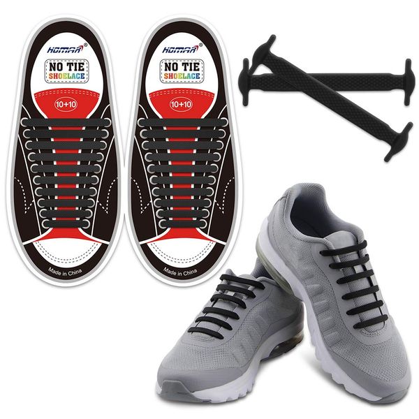 HOMAR No Tie Shoelaces for Kids and Adults Stretch Silicone Elastic No Tie Shoe Laces