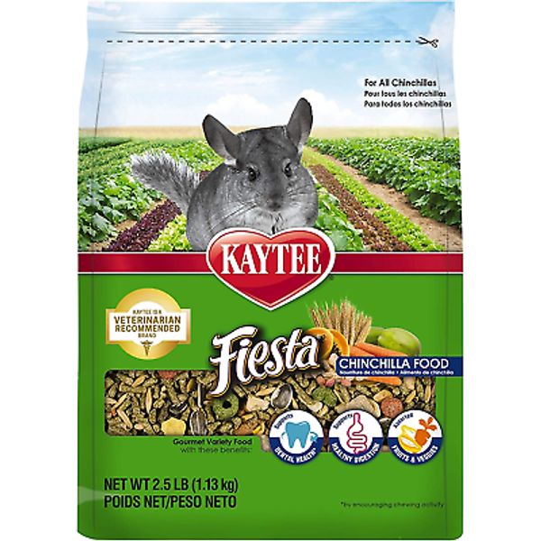 2.5Pound Fiesta Pet Chinchilla Food Fruit Seeds Grains Immune Support Vegetables