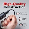 rhinocables - USB C Sync & Charge Cable | Fast Charging & Media Sync | Braided for Durability | Compatible with tablets, MacBook, Huawei | Black, 0.5m