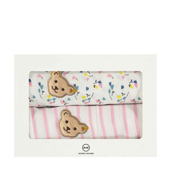Steiff Baby Girl Muslin Nappies Pack of 2 Cloud Dancer, One Size, Cloud dancer