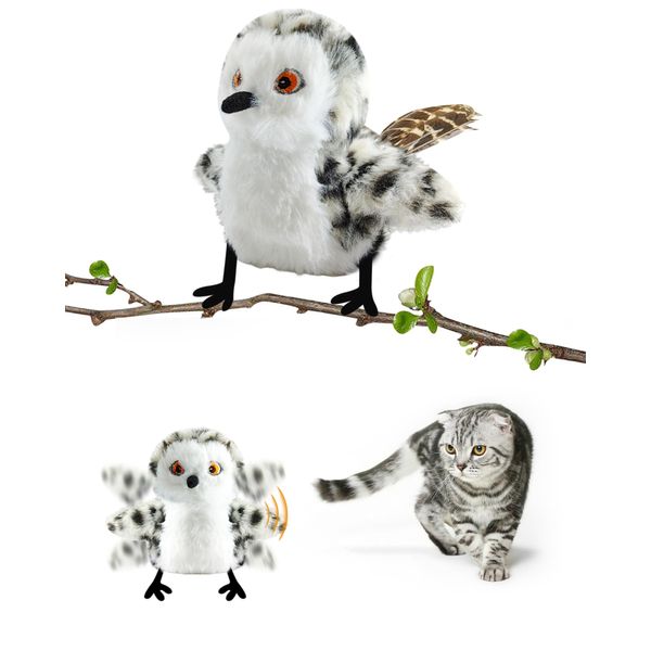 Chic Threads Interactive Cat Toys for Indoor Cats - Rechargeable and Touch-Activated Kitten Toys with Built-in Catnip, Emitting Bird Sounds