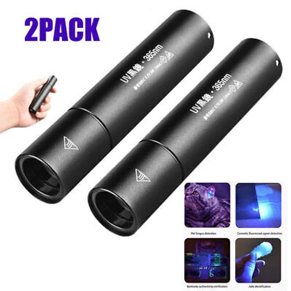 2PCS UV Ultraviolet Flashlight Black Light Detector 365nm Urine Pet Stains USA