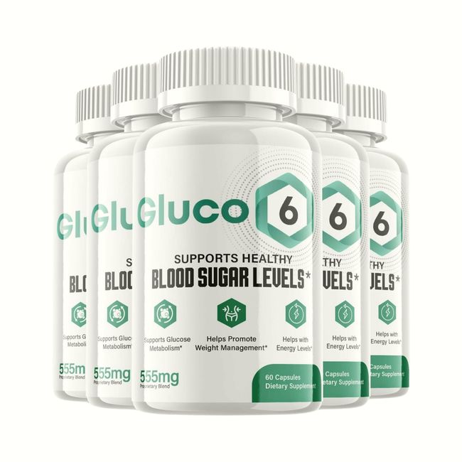 5-Pack Gluco6 Blood Pills - Gluco 6 Supplement for Blood Sugar Support- 300 Caps