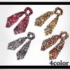 WHITE FANG Scrunchie Hair Elastic Leopard Pattern Leopard Ponytail Ribbon Casual Women's ZA019 (02: Brown)