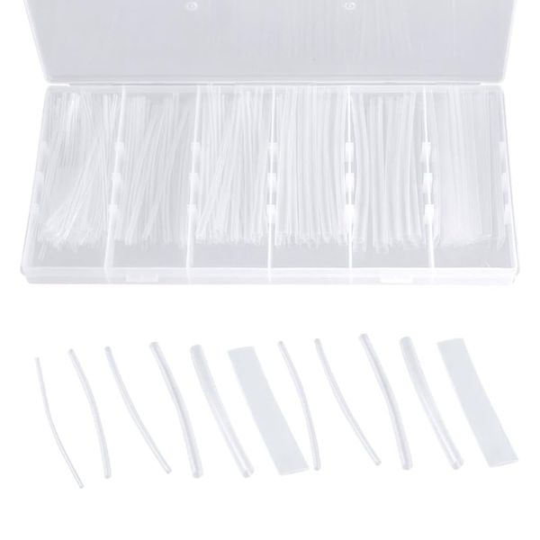 Bestgle 150Pcs Clear Heat Shrink Tubing Kit, 2:1 Shrinking Waterproof Insulation Wire Cable Sleeving Wrap Connection Kit for Wire Repairing