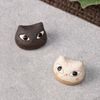 箸置き 白 約3×2cm 手作り顔猫箸置き 白 23488