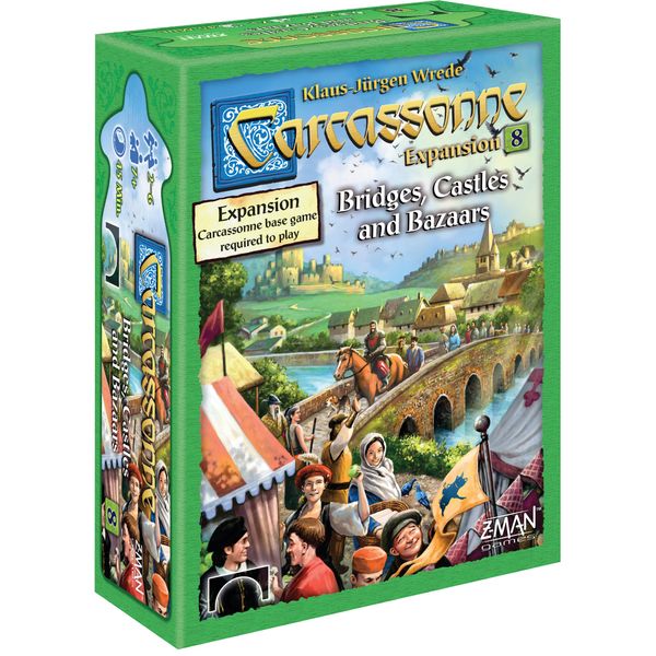 Z-Man Games | Carcassonne Expansion 8: Bridges, Castles & Bazaars | Board Game | Ages 13 Plus | 2-6 Players | 40 Minutes Playing Time