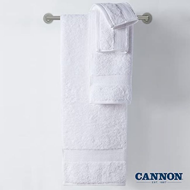 6pk Quick Dry Bath Towel Set White - Cannon