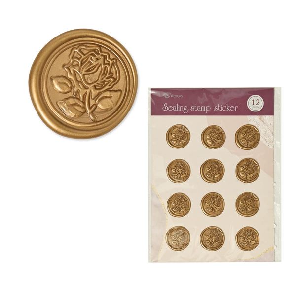 Sealing Wax Seal Stamp Set Letter Envelope Invitation Wax Seal Candle Handmade (Bronze, 12 Pieces)