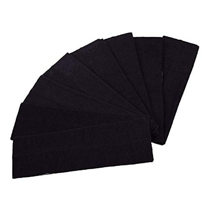 SMIN 2.5" Wide Stretchy Cotton Yoga Headband - Black Color, 8 Piece