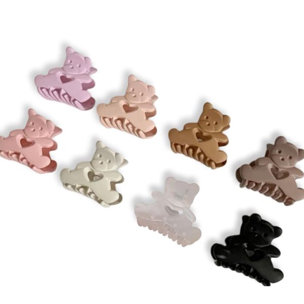 Mini Teddy Bear Hair Clips, Set of 8