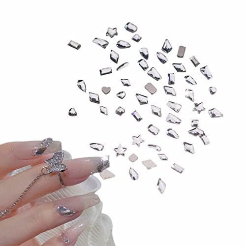 Nail Parts Rhinestones Set of 100 Nail Deco Nail Parts Crystals Mix Size Nail Stones Glass Stones Deco Parts for Resin