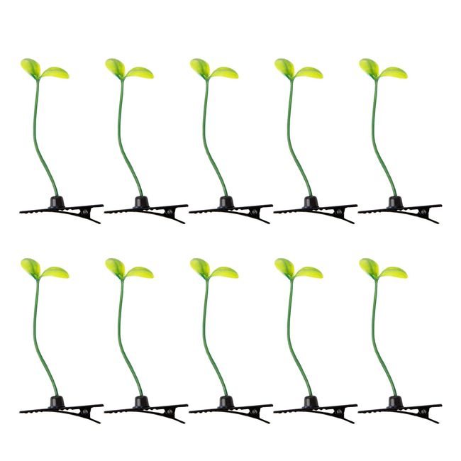 Framendino, 10 Pack Funny Bean Sprout Hair Clips Plant Grass Hair Barrette for Women Girls