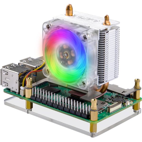 GeeekPi ICE Tower Cooler for Raspberry Pi 5, Raspberry Pi 5 RGB Cooling Fan with Raspberry Pi Heatsink for Raspberry Pi 5 4GB/8GB