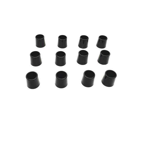 HH-GOLF 12 Pack Solid Black Flat Golf Iron Ferrules for Tapered 0.370 Shaft