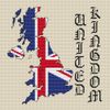 United Kingdom Map & Flag Cross Stitch Kit by Elite Designs