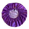 Love Fulfilled Satin Bonnet Extra Large Double Layer Reversible Adjustable Women Silky Satin Bonnet (Royal Purple & Lavender)