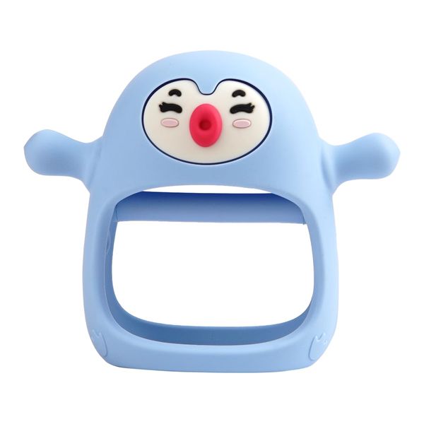 Smily Mia Shy Penguin Pencifiers for Breastfed Babies, Breastfed Essentials, Baby Essentials New Born Must Haves, Baby Pacifiers for 0-3,3-6,6-9Months Infants, Light Blue