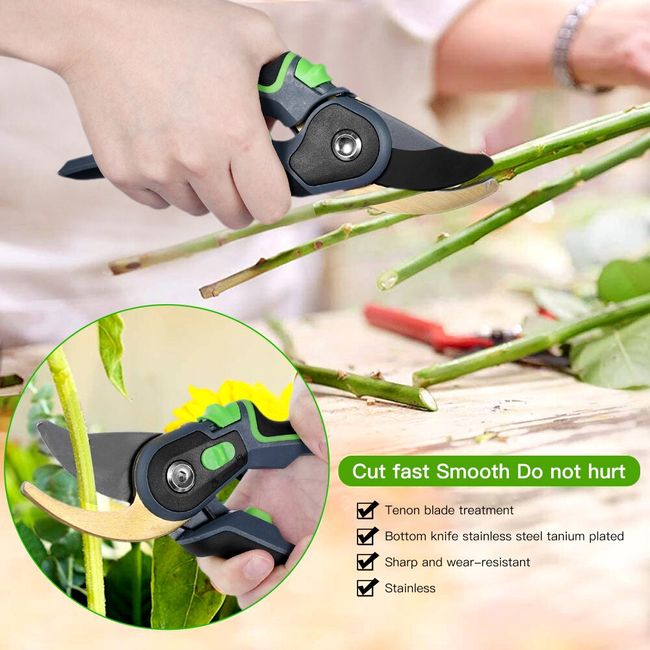 Small Garden Pruning Shears Anti - Slip Grip With Polished Finish Of Blade