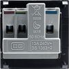 British General EMUKSB Black 13A 2 Module Euro Module UK Unswitched Socket
