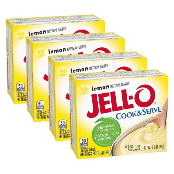 Jell-O, Cook & Serve, Pudding & Pie Filling, Lemon,2.9 Ounce (Pack of 4)