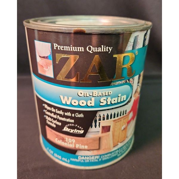 Zar Oil-Based Interior Wood Stain 1 Quart Qt  109 Colonial Pine  *New*