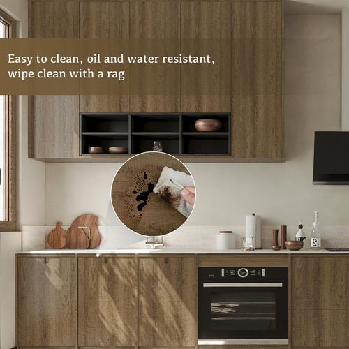 Abyssaly Wood Contact Paper- Walnut Wood Peel and Stick Wallpaper for Cabinets - Self Adhesive Waterproof Wood Grain Wall Paper Easy to Clean for Furniture Countertops Drawer Shelf Liner 15.7" x 118"