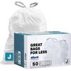 Custom Fit Trash Bags, Compatible with Simplehuman Code J (50 Count), White D...