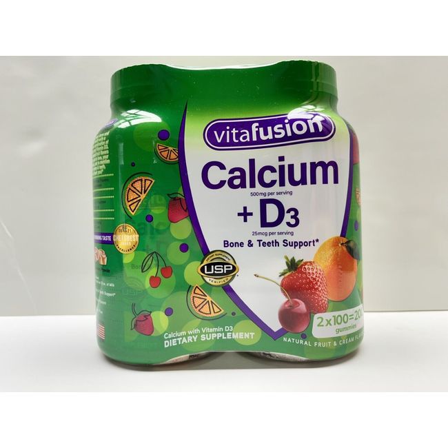 Vitafusion Calcium + D3 Gummies 200 ct Bone & Teeth Suport NEW *Free Shipping*