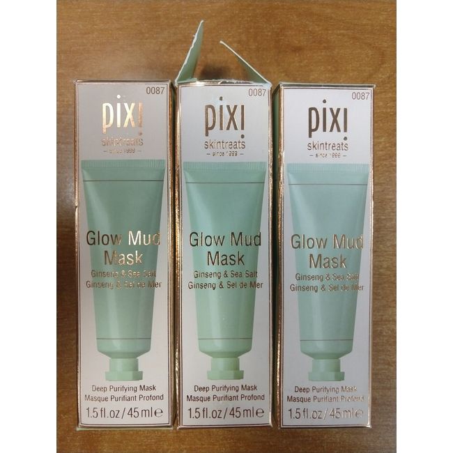 3 Pack: Pixi GLOW MUD MASK Ginseng Sea Salt PURIFYING MASK 1.52oz DAMG BOX - 2C