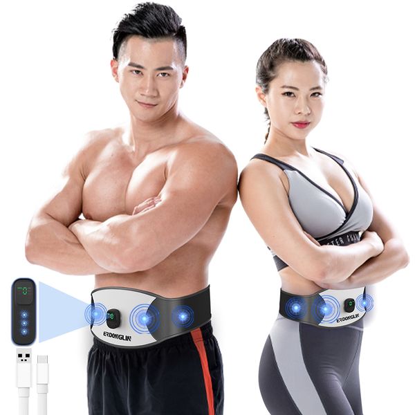 EMS Low Frequency Abdominal Exercise Equipment Belly Fat Diet Home Training Training Low Frequency Exercise Equipment Belly Fat Exercise Equipment Waist Massager Remote Control Basic Model 1 Waist Belt, 1 Waist Massager