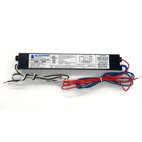 SUNPARK  COMPACT FLUORESCENT 4 FT, 2 x 32W,  2-LAMP ELECTRONIC BALLAST , 120V