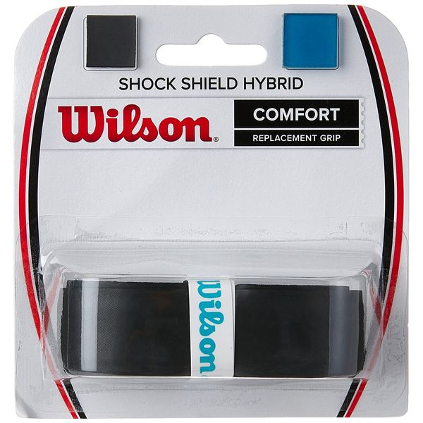 WILSON Shock Shield Hybrid Tennis Racquet Replacement Grip, Black