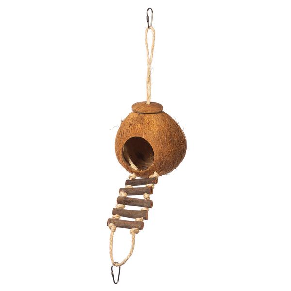 Prevue Hendryx Prevue Pet Products 62801 Naturals Coco Hideaway with Ladder Bird Toy,1 Count (Pack of 1)