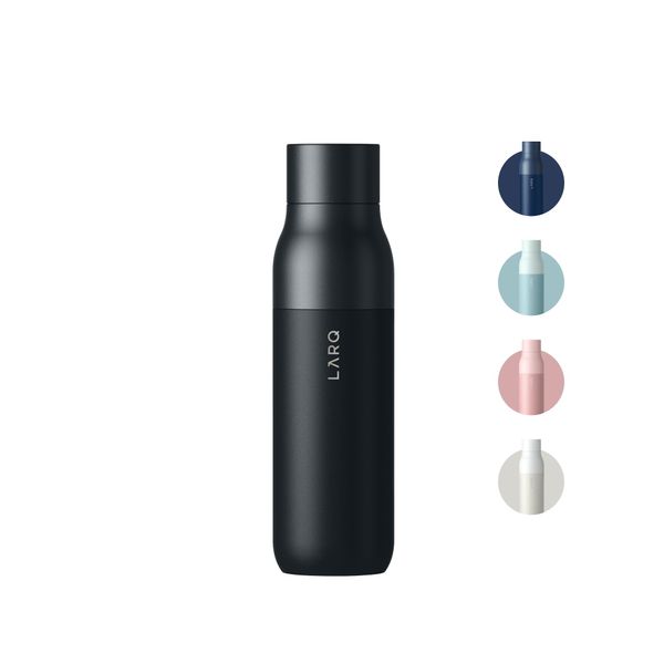 LARQ Bottle Twist Top 17 oz - Insulated Stainless Steel Water Bottle | Thermos, BPA Free | Reusable Water Bottle for Camping, Office, and Travel | Keep Drinks Cold and Hot, Obsidian Black