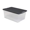 HOMZ 15 Quart Clear Plastic Stackable Storage Container Organizer Bin with Gray Snaplock Latching Lid for Home and Office Organization, 4 Pack