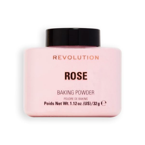 Revolution Beauty, Loose Baking Powder, Makeup Setting Powder, Long Lasting Coverage, Mattifies & Reduces Shine, Rose, 1.13 Oz