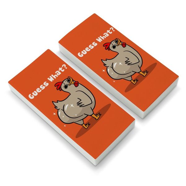 Guess What Chicken Butt Funny Eraser Set of 2